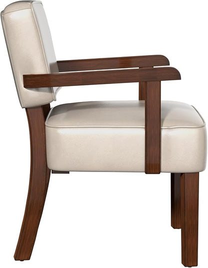 FAGAGA Accent Chair, PU Leather Chair for Living Room Oversized Armchair with Soft Seat and Armrests for Bedroom Dinning Reading Waiting Room (One Chair)