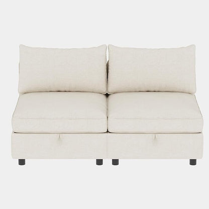 ERYE 68-Inch Loveseat Modular Sofa Deep Seat Storage Sectional Sofa Couch with Storage Ottomans,2 Seat Chenille Upholstered Love Seat Couch Convertible Lounge Sleeper Daybed for Living Room Bedroom