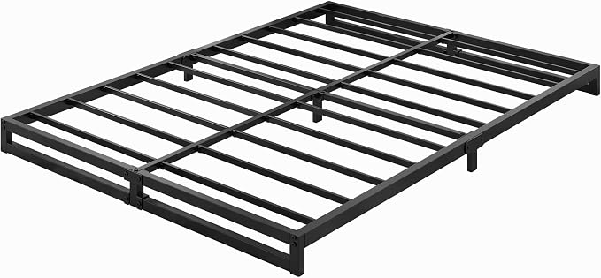 Lutown-Teen 6 Inch King Size Bed Frame Sturdy Mattress Foundation, Heavy Duty Metal Platform with Steel Slats Support No Box Spring Needed, Noise Free, Easy Assembly, Black