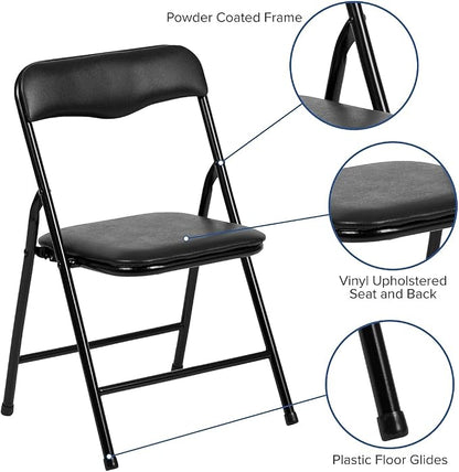 Flash Furniture Mindy Kids 5-Piece Folding Table and Chairs Set for Daycare and Classrooms, Children's Activity Table and Chairs Set, Black