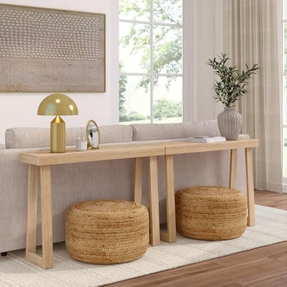 Plank+Beam Solid Wood Console Table, 46 Inch, Sofa Table, Narrow Entryway Table for Hallway, Behind The Couch, Living Room, Foyer, Easy Assembly, Blonde