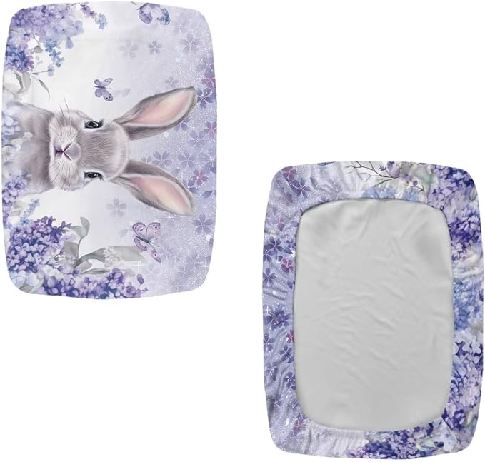 Easter Rabbit Bar Stool Covers Rectangle Set of 2 Stretch Barstool Seat Cover Rectangle Removable Bar Stool Seat Covers Bench Slipcover Vanity Chair Cover