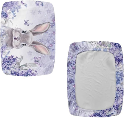 Easter Rabbit Bar Stool Covers Rectangle Set of 2 Stretch Barstool Seat Cover Rectangle Removable Bar Stool Seat Covers Bench Slipcover Vanity Chair Cover