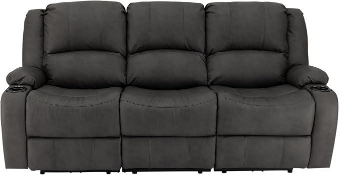 RecPro Charles 80" RV Wall Hugger Reclining Sofa | Gunmetal