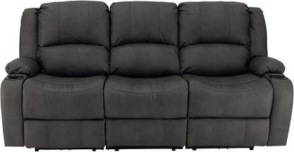 RecPro Charles 80" RV Wall Hugger Reclining Sofa | Gunmetal