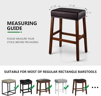 YISUN Stool Covers Rectangle - 4 Pack Stretch Oilproof Waterproof PU High Chair Cover Vanity Stool Cover Pub Counter Bar Stool Covers Saddle Seat Cover with Elastic Bands