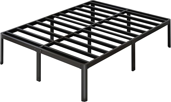 Yicensen 14 Inch Full XL Bed Frame No Box Spring Needed Heavy Duty Metal Full XL Platform Bed Frame with Rounded Corner Legs, Easy Assembly, Noise Free, Black