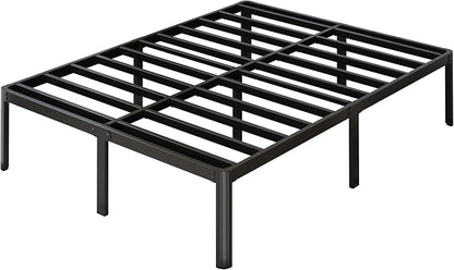 Yicensen 14 Inch Full XL Bed Frame No Box Spring Needed Heavy Duty Metal Full XL Platform Bed Frame with Rounded Corner Legs, Easy Assembly, Noise Free, Black