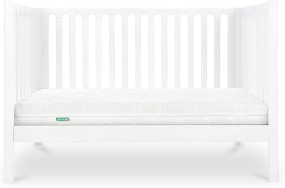 Newton Baby Galileo Standard Crib, Solid Beech Wood in White Color, 3-in-1 Convertible Crib with Toddler Bed Conversion Kit, Ultra-Safe Non-Toxic Finish