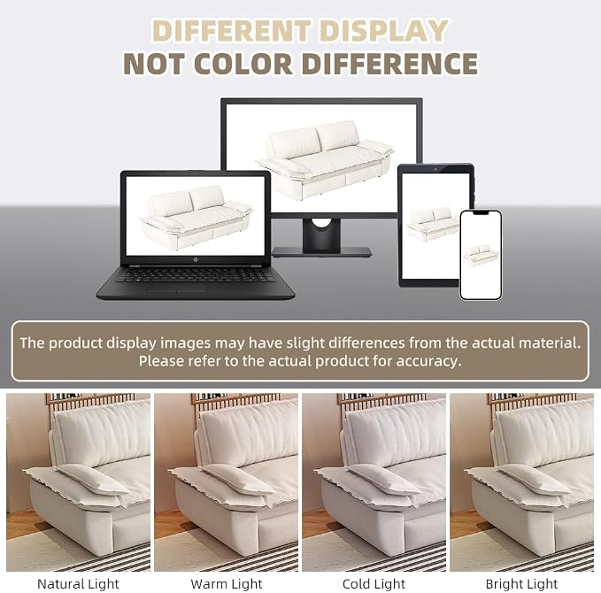 73.2" Sleeper Sofa Bed Queen, 3-in-1 Convertible Couch, Modern Pull Out Couches, Comfy Velvet Futon Sofa, Cloud Loveseat Lounge, Pillow Arm, for Small Spaces, Apartment, Living Room, Beige