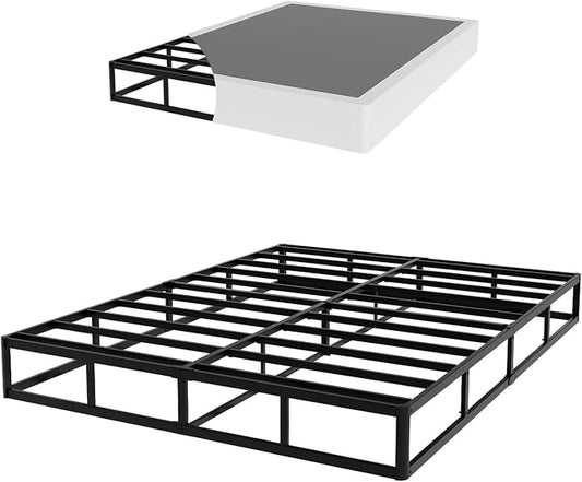 YORMDMO King Size Box Spring, 9 Inch Height-Profile Box Springs with Fabric Cover, Heavy Duty Metal Mattress Foundations Easy Assembly 3000 lbs Capacity
