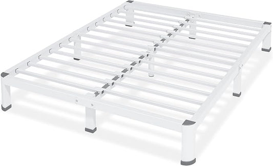 Superay 10 Inch King Size Metal Platform Bed Frame with Round Corners, Storage Space Under High Bed Frame-Heavy Duty Steel Slats Support, Noise Free - Easy Assembly - No Box Spring Needed, White