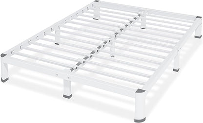Superay 10 Inch Full Size Metal Platform Bed Frame with Round Corners, Storage Space Under High Bed Frame-Heavy Duty Steel Slats Support, Noise Free - Easy Assembly - No Box Spring Needed, White