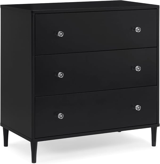 Delta Children Bowie 3 Drawer Dresser with Changing Top, Black Ebony