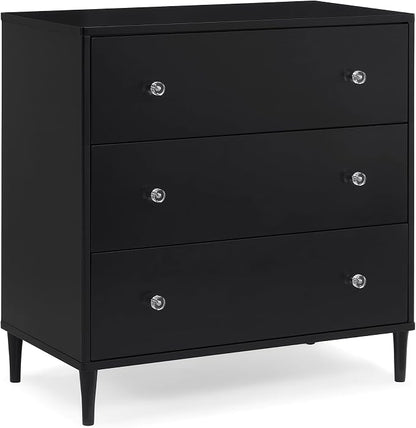 Delta Children Bowie 3 Drawer Dresser with Changing Top, Black Ebony
