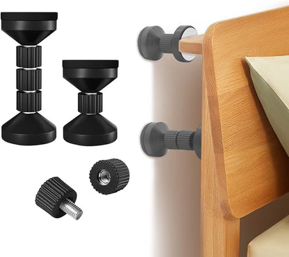 dadop Adjustable Threaded Bed Frame Anti-Shake Tool for Bed, Headboard Stoppers, Bedside Headboards Prevent loosening Anti-Shake Fixer, Easy Install (2pcs Black Upgraded Version, 40-100mm)