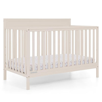 Delta Children Isabelle 6-in-1 Convertible Crib, Converts to Toddler Bed, Daybed, Sofa & Full Bed with/Without Footbaord, Greenguard Gold Certified, Mattress Heights, Soft Beige