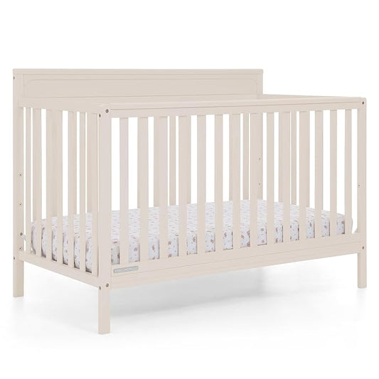 Delta Children Isabelle 6-in-1 Convertible Crib, Converts to Toddler Bed, Daybed, Sofa & Full Bed with/Without Footbaord, Greenguard Gold Certified, Mattress Heights, Soft Beige