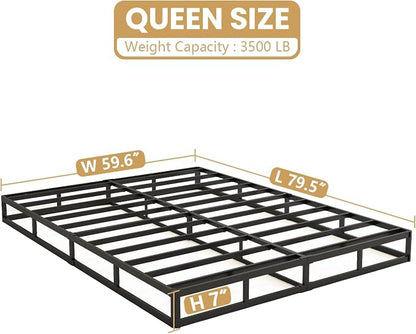 NHODIR 7 Inch Queen Box Spring-Heavy Duty 3000LBS Metal Bed Foundation, Noise-Free & Tool-Free Easy Assembly,Mattress Support Base for Queen Size Bed