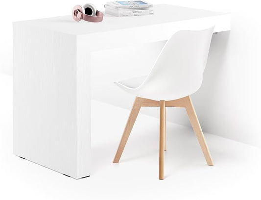 Mobili Fiver, Evolution Desk 47.2 x 23.6 in, Ashwood White with One Leg, Made in Italy