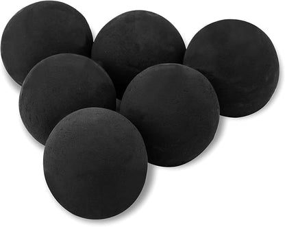 Skyflame 5 Inch Ceramic Fire Pit Balls, Set of 6 Round Fire Stones Set for Indoor and Outdoor Fire Pits or Fireplaces Accessory, Black