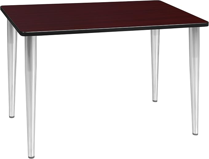 Romig Arco 48 x 24 in. Training Seminar Table- Mahogany Top, Chrome Tapered Legs
