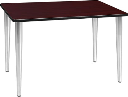 Romig Arco 48 x 24 in. Training Seminar Table- Mahogany Top, Chrome Tapered Legs