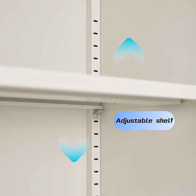 61'' Metal Pantry Cabinet with 4 Adjustable Shelves, Freestanding Steel Storage Cabinet for Kitchen & Home