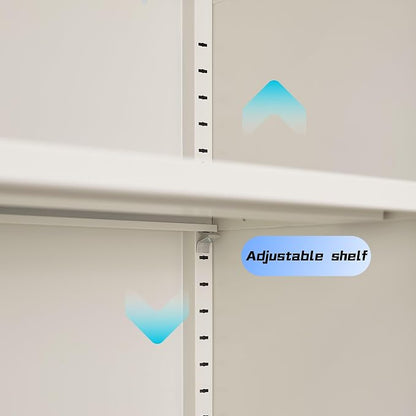 61'' Metal Pantry Cabinet with 4 Adjustable Shelves, Freestanding Steel Storage Cabinet for Kitchen & Home