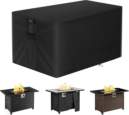 POMER Fire Pit Cover, Rectangular 42inch Firepit Cover for Outdoor Fireplace Waterproof Propane Fire Table Cover - 42x24x24 inch