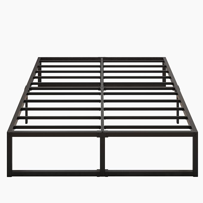 Lutown-Teen 14 Inch Full Size Bed Frame No Box Spring Needed, Heavy Duty Metal Platform Beds with Sturdy Steal Slats for Mattress Foundation, Easy Assembly, Noise Free, Black