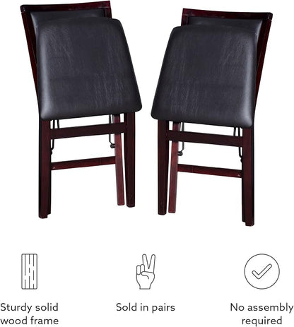 Linon Keira Pad Folding Chair, Set of 2, Engineered Wood