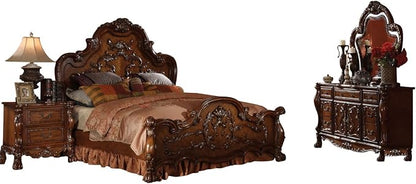Acme Dresden Bedroom Set with Queen Bed, Nightstand, Mirror and Dresser