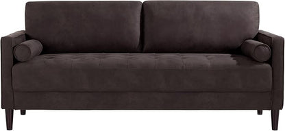 Studio Living® Lexington 75.6" Sofa, Modern Design, Pocket Coil Comfort, Easy Assembly, Faux-Suede Fabric, Charcoal