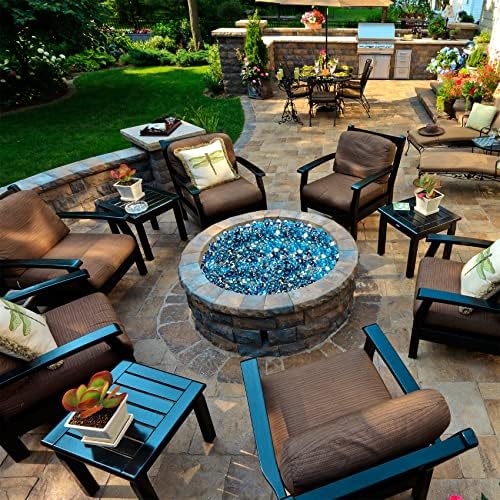 Onlyfire 10 lbs Fire Glass Diamonds 1 Inch, Reflective Fire Pit Glass Rocks