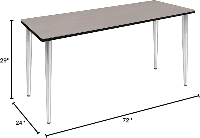 Romig Arco 72 x 24 in. Training Seminar Table- Maple Top, Chrome Tapered Legs