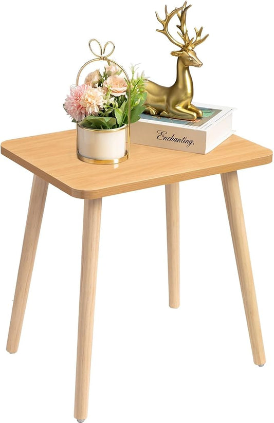 FORAOFUR Side Table, Modern Small End Table, Wood Nightstand for Living Room, Bedroom and Balcony, Rectangular Accent Table Home Decor, Easy Assembly, Natural | Natural wood, modern rectangular, fits living/bedroom/balcony, compact, versatile, sturdy n...