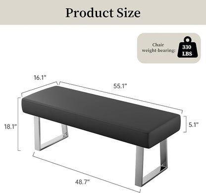 JIEXI Bedroom Bench Bed end upholstered Bench Indoor Corner Small Footstool with Metal Legs, for Kitchen entryway Dining Room and Living Room Window