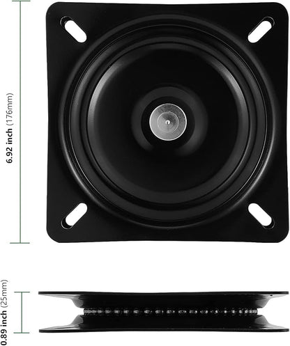 HAKZEON 4 PCS 7 Inch Bar Stool Swivel Plate, Heavy Duty Swivel Base Mount Plate for Home, Office, Black