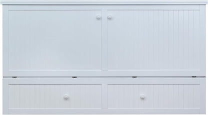 Mega Solutions Murphybedz Tuscany Murphy Cabinet Chest Bed with Charging Station 6 Inch (White, King)