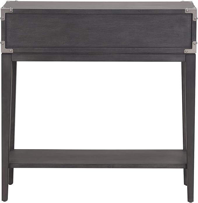 Leick Home 24032 Beckett One Drawer Hall Stand with Shelf for Living Room, Hallway, Entryway, Anthracite/Pewter