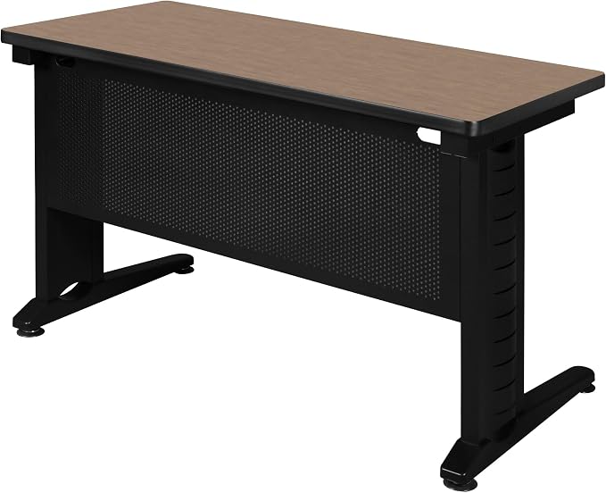 Regency Fusion 48 x 24 in. Training Table – Durable Edge Banding, Vented C-Leg Wire Management for Classroom, Office, and Training Room Workstations (Noble Oak)