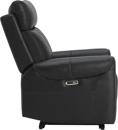 KISLOT Leather Recliner Chair for Adults Wall Hugger RV Recliner with USB Charging Ports Electric Power Reclining Sofa for Living Room Home Theater Seating Bedroom