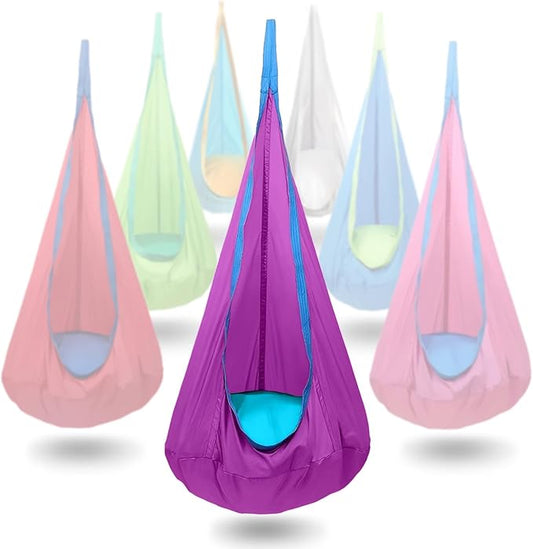 Kids Swing Seat Hammock Chair Indoor Outdoor Hanging Chair for Children (Purple)