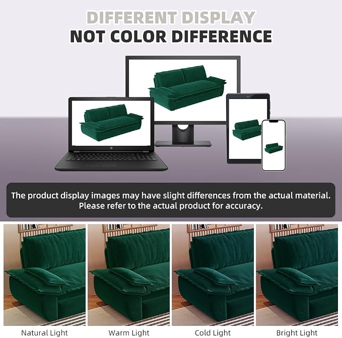 73.2" Sleeper Sofa Bed Queen, 3-in-1 Convertible Couch, Modern Pull Out Couches, Comfy Velvet Futon Sofa, Cloud Loveseat Lounge, Pillow Arm, for Small Spaces, Apartment, Living Room, Green