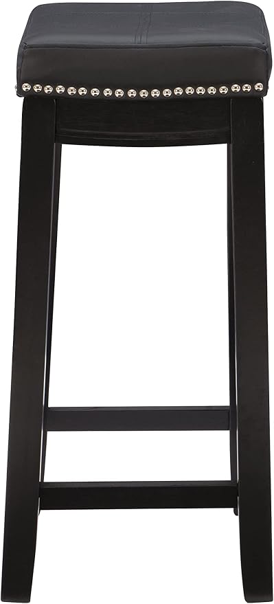 Linon Claridge Counter Stool, Black, 26" x 18" x 12.75"