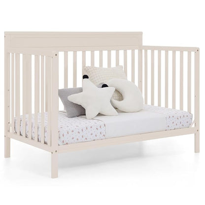 Delta Children Isabelle 6-in-1 Convertible Crib, Converts to Toddler Bed, Daybed, Sofa & Full Bed with/Without Footbaord, Greenguard Gold Certified, Mattress Heights, Soft Beige