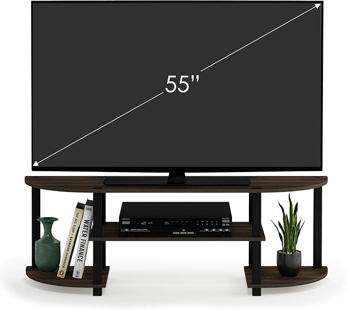 Furinno Turn-S-Tube Wide TV Entertainment Center, Columbia Walnut/Black