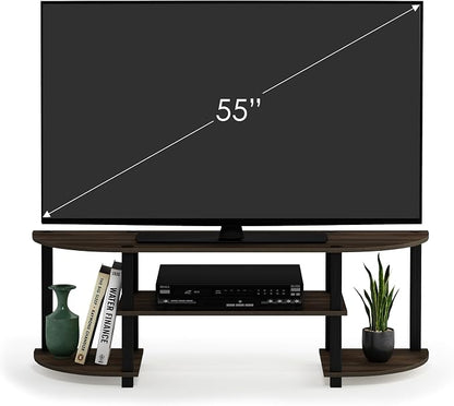 Furinno Turn-S-Tube Wide TV Entertainment Center, Columbia Walnut/Black