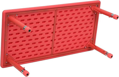 Flash Furniture Wren 24''W x 48''L Rectangular Red Plastic Height Adjustable Activity Table